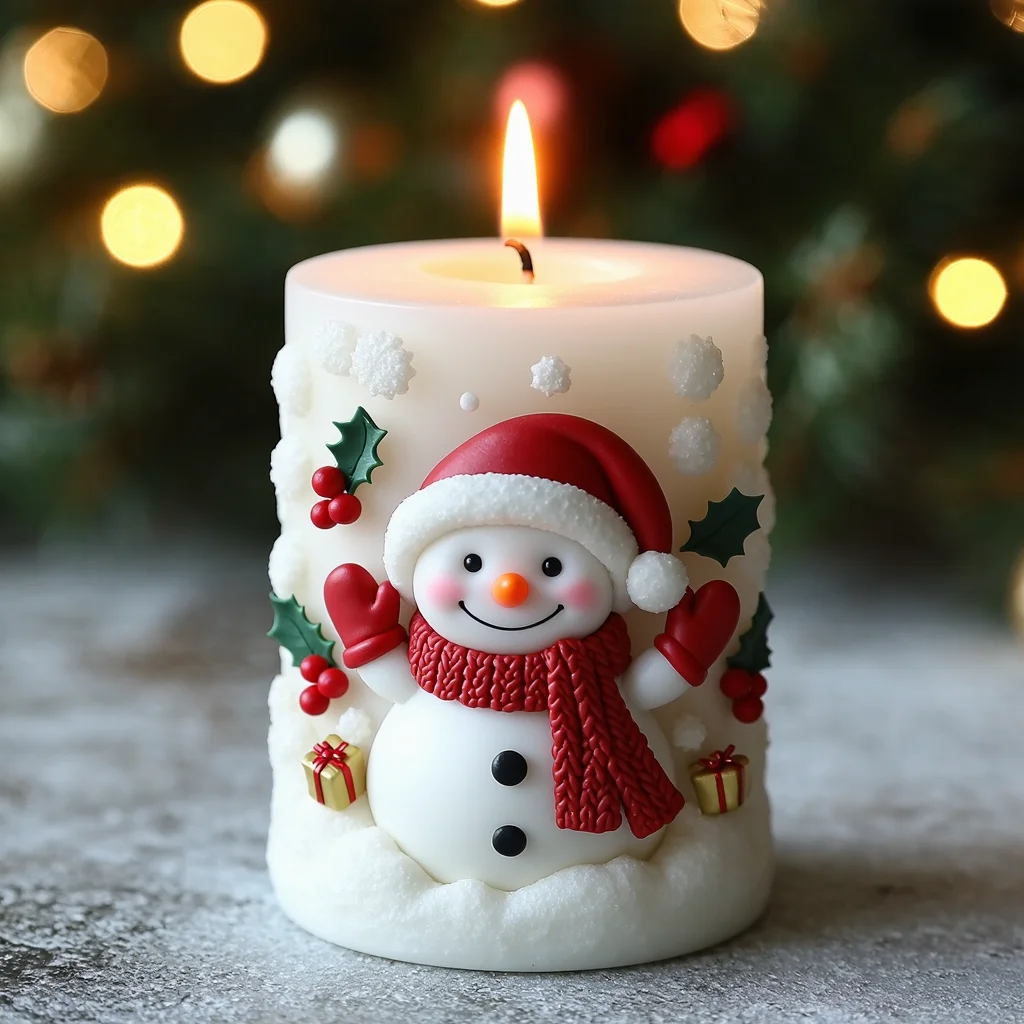 [Weihnachten Heißer Verkauf] Schneemann Silikon Kerze Form/Diy Schneemann Form Kreative Dekoration/Aromatherapie DIY Werkzeug/wiederverwendbar Image