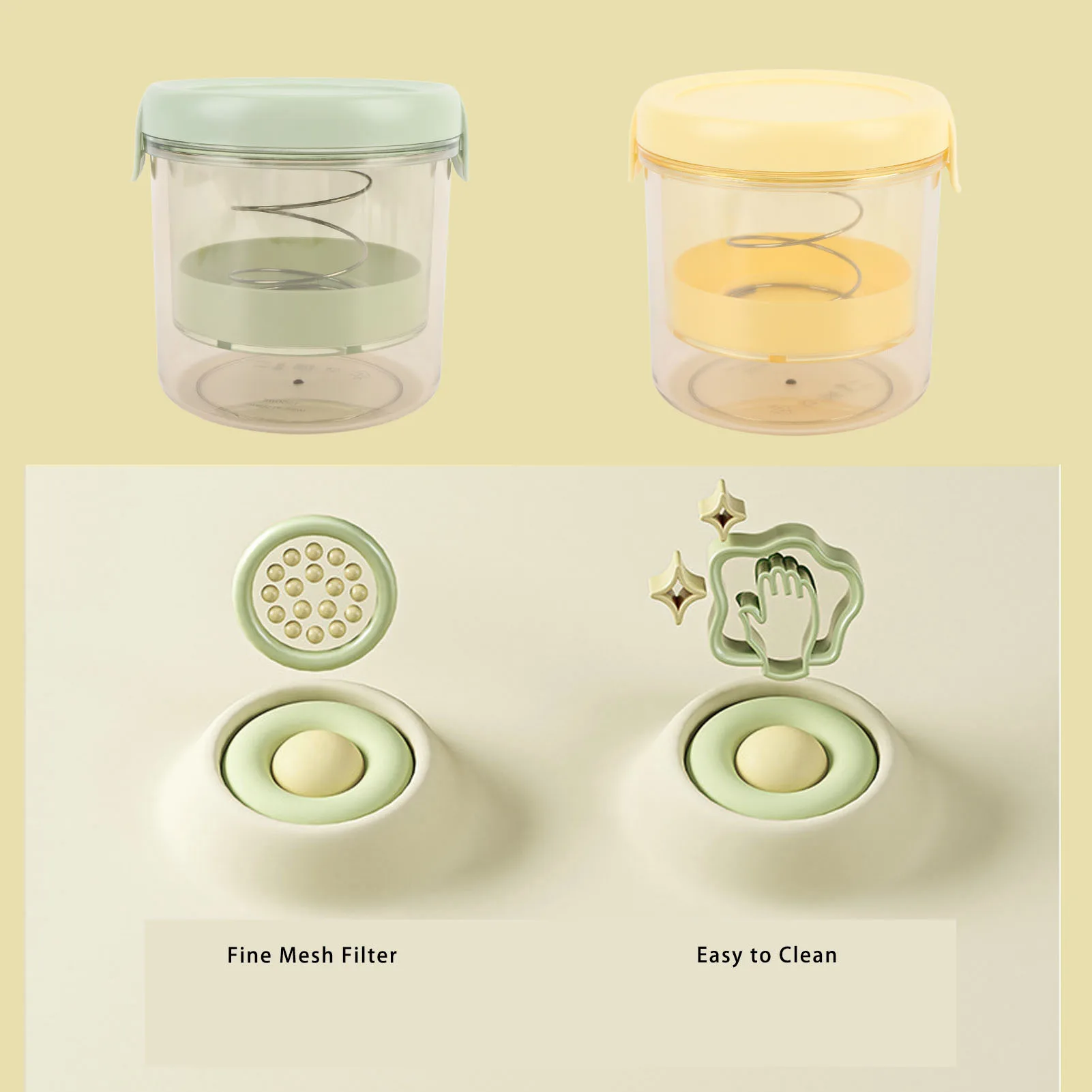 Siebhersteller für griechischen Joghurt mit Deckel, feinmaschiger Joghurtfilterhersteller für selbstgemachtes, dickes griechisches Joghurt-Küchenhelfer, rund Image