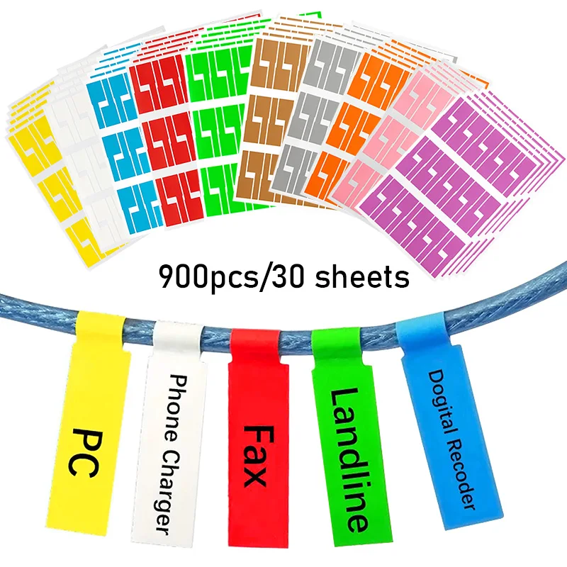 900 Kabel Label Aufkleber Wasserdicht Netzwerk PC UTP Draht Kabelbinder Marker Kennzeichnung Organizer Tag Management Werkzeug Label Aufkleber Image
