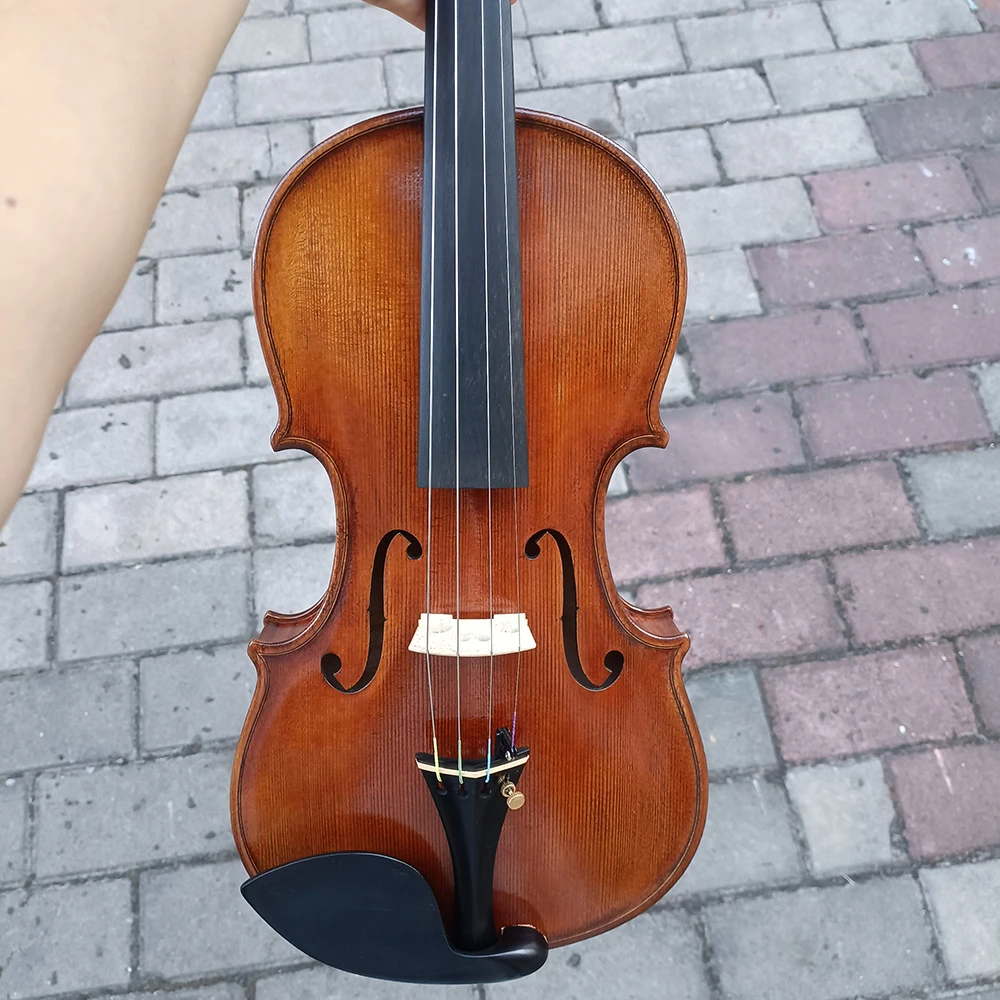 über 30 Jahre Tigergemusterte Ahorngeige 4/4 Kopie Antonio Strarius 1714 Europäischer Fichtenöllack Professionelle Violine Image