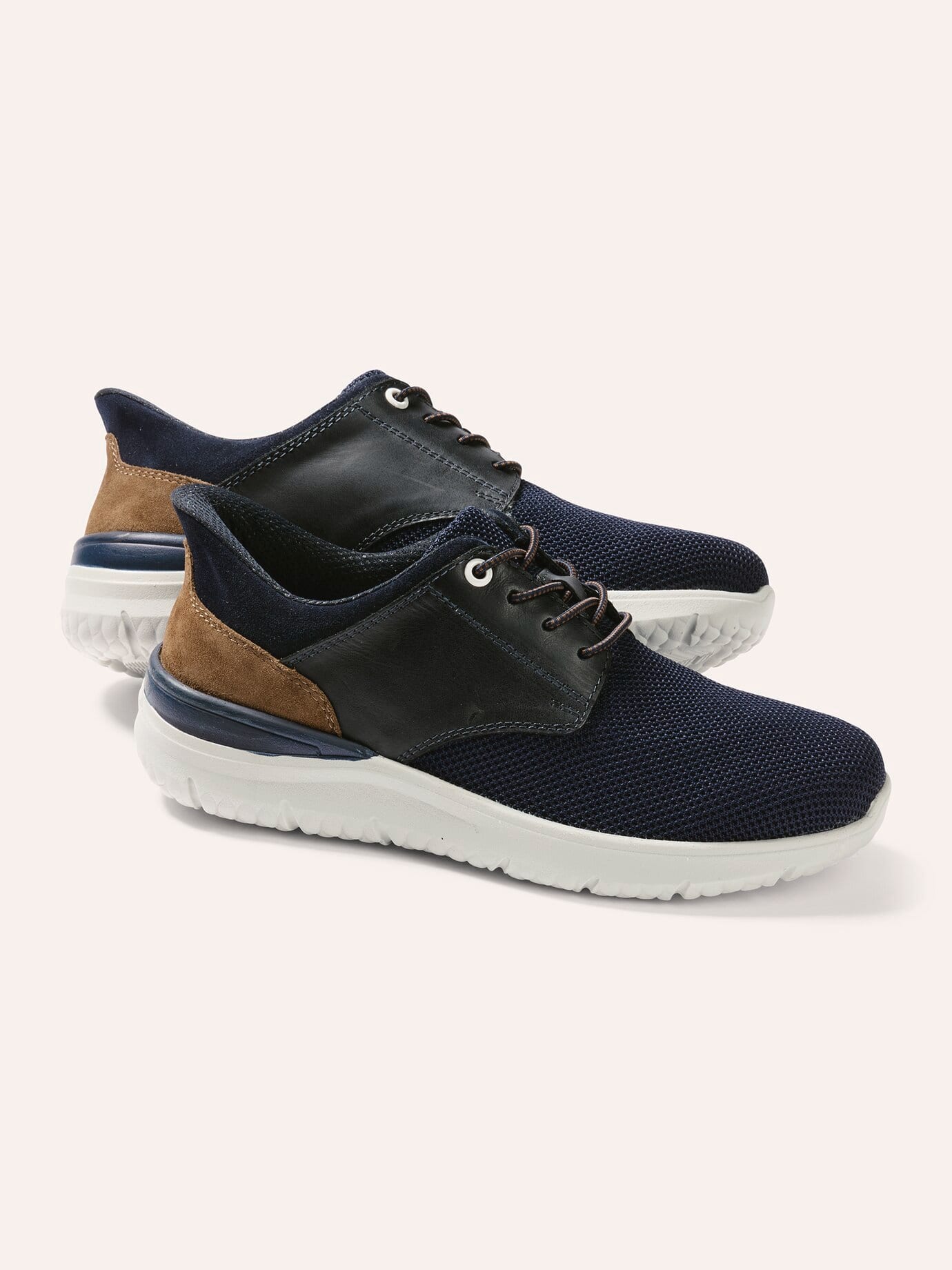 Walbusch Herren Ultraleicht Derby Schuh Mühelos Blau noch offen: Muster