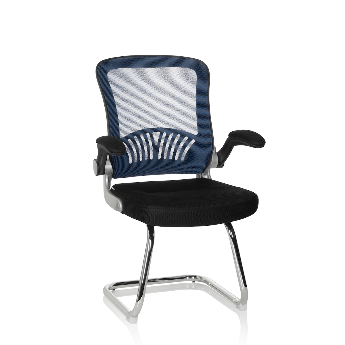 Besucherstuhl / Konferenzstuhl FLYER PRO V Netzstoff schwarz/blau hjh OFFICE Image