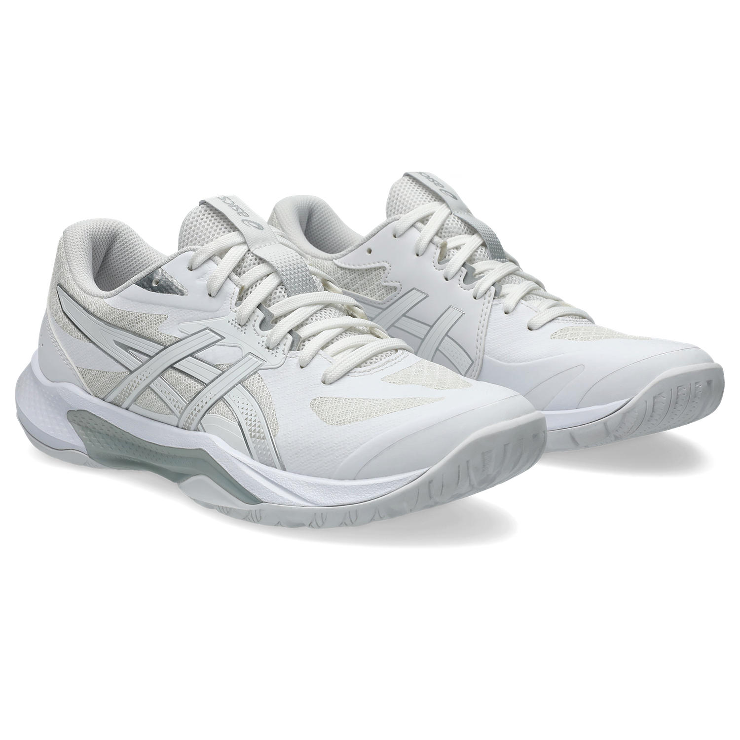 Hallenschuh ASICS "GEL-TACTIC 13", Damen, Gr. 37,5, weiß (weiß, pure silber), Synthetik, Schuhe Hallenschuh