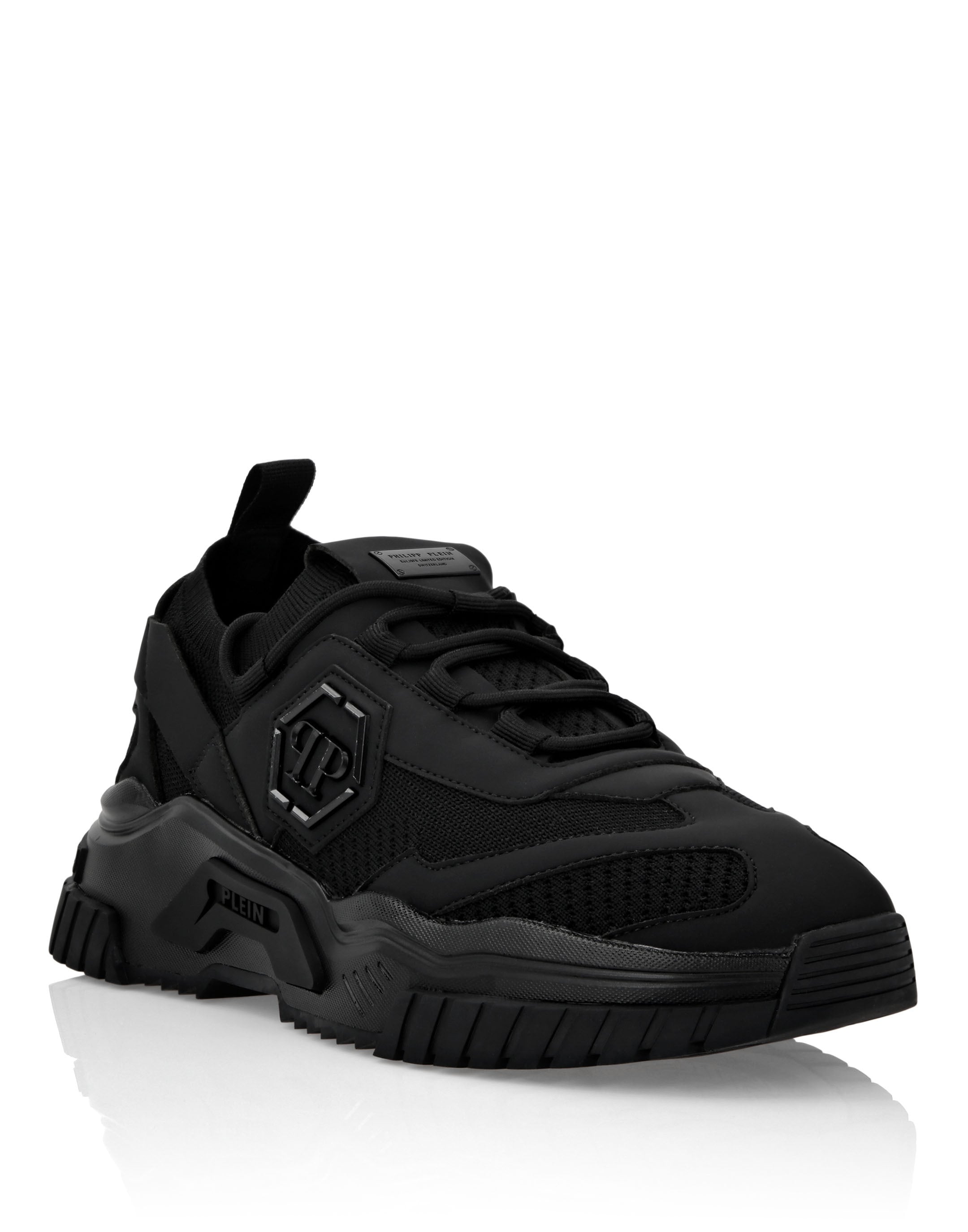 Sneaker PHILIPP PLEIN "Predator", Damen, Gr. 36, Normalschaft, 0202, schwarz, schwarz, Schuhe Sneaker