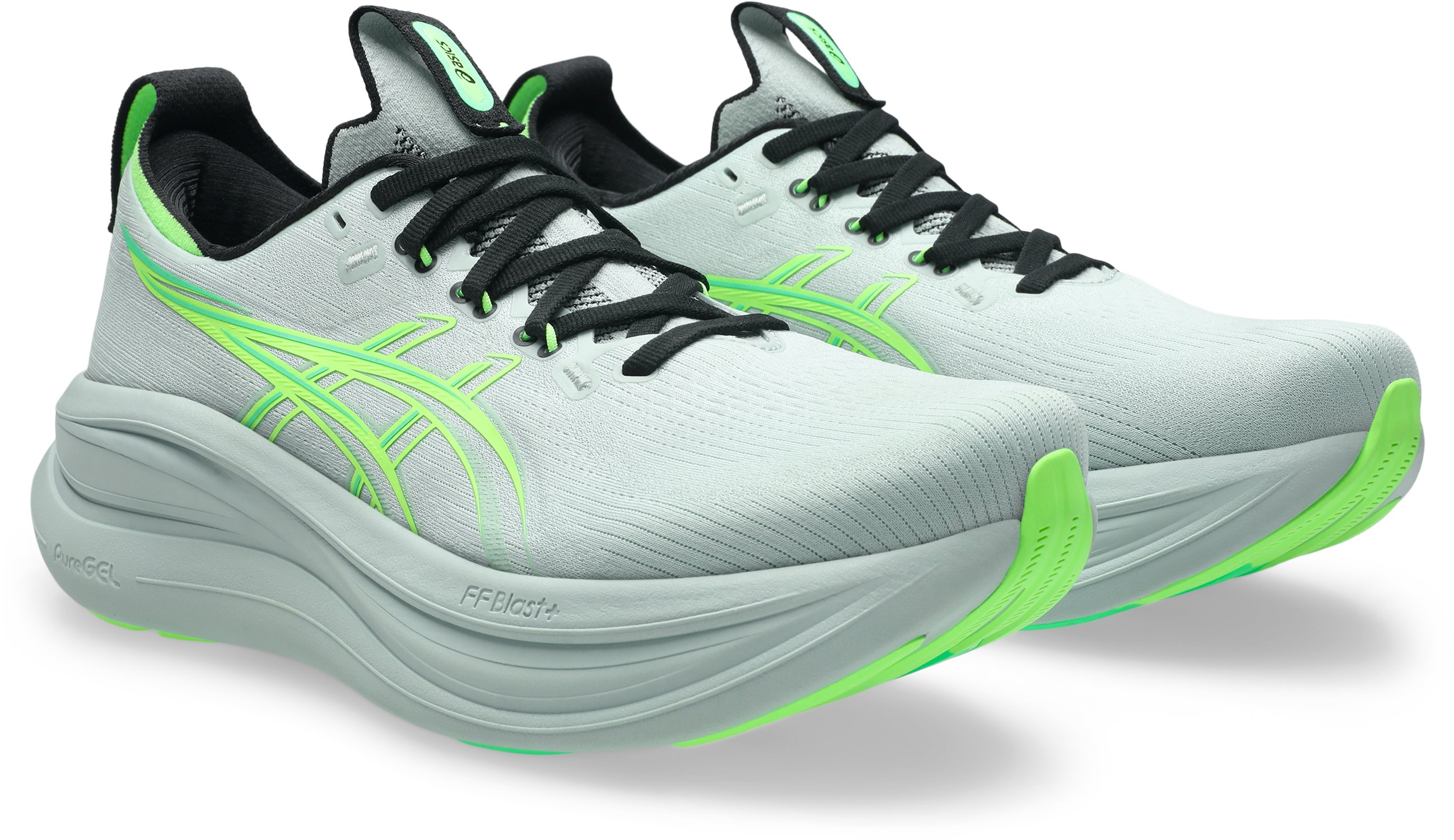Laufschuh ASICS "GEL-NIMBUS 28", Herren, Gr. 42,5, cold moss, illuminate grün, Synthetik, Schuhe Laufschuh