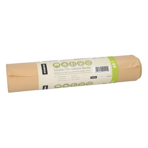 320 Müllsäcke aus 100% PCW `Waste-To-Waste` 60 l 88 cm x 60 cm braun Image