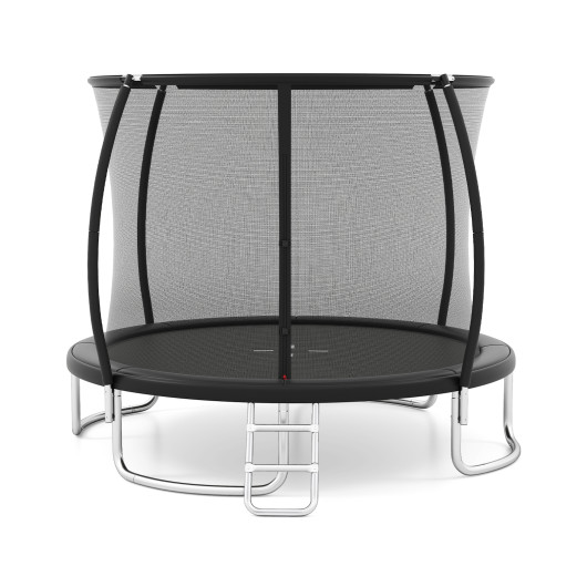 Costway 10FT Outdoor Trampoline Heavy-Duty Recreational Trampoline with Safety Enclosure Net-Black