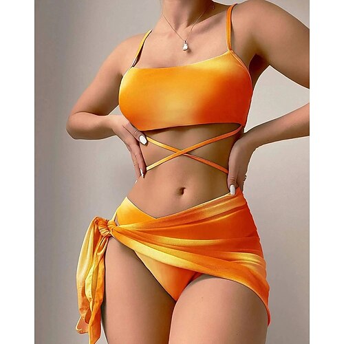 Damen Bikini-Sets Badeanzug Badeanzüge Batik UV Schutz Elastisch Ärmellos Bademode Badeanzug Surfen Tauchen Schwimmen Sommer Image