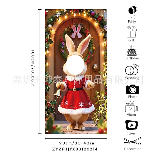 Osterhasen-Gesicht als Foto-Requisite, festliche Tür- und Partydekoration, perfekt für Osterdekorationen und Osterfeiern im Freien und in Innenräumen. Image