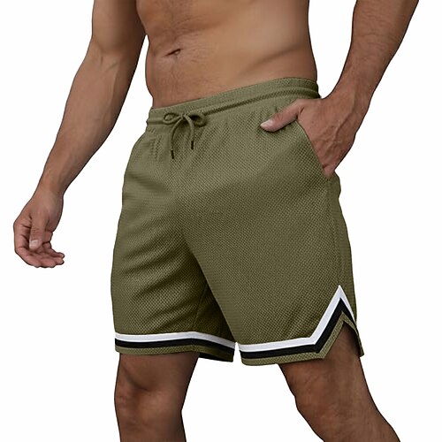 Herren Aktiv Shorts Sonntags-Shorts Freizeitshorts Sportliche Shorts Tasche Elastischer Bund Basic Einfach Komfort Schnelltrocknend Knielang Lässig Outdoor Urlaub Urlaub Mode Blau Schwarz Image