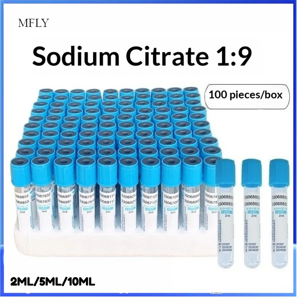 100 teile/los Einweg Sterile Vakuum Blut Sammlung Rohr Natriumcitrat 1:9 Labor Test PRP Rohr Kunststoff Rohre Blau Top Image