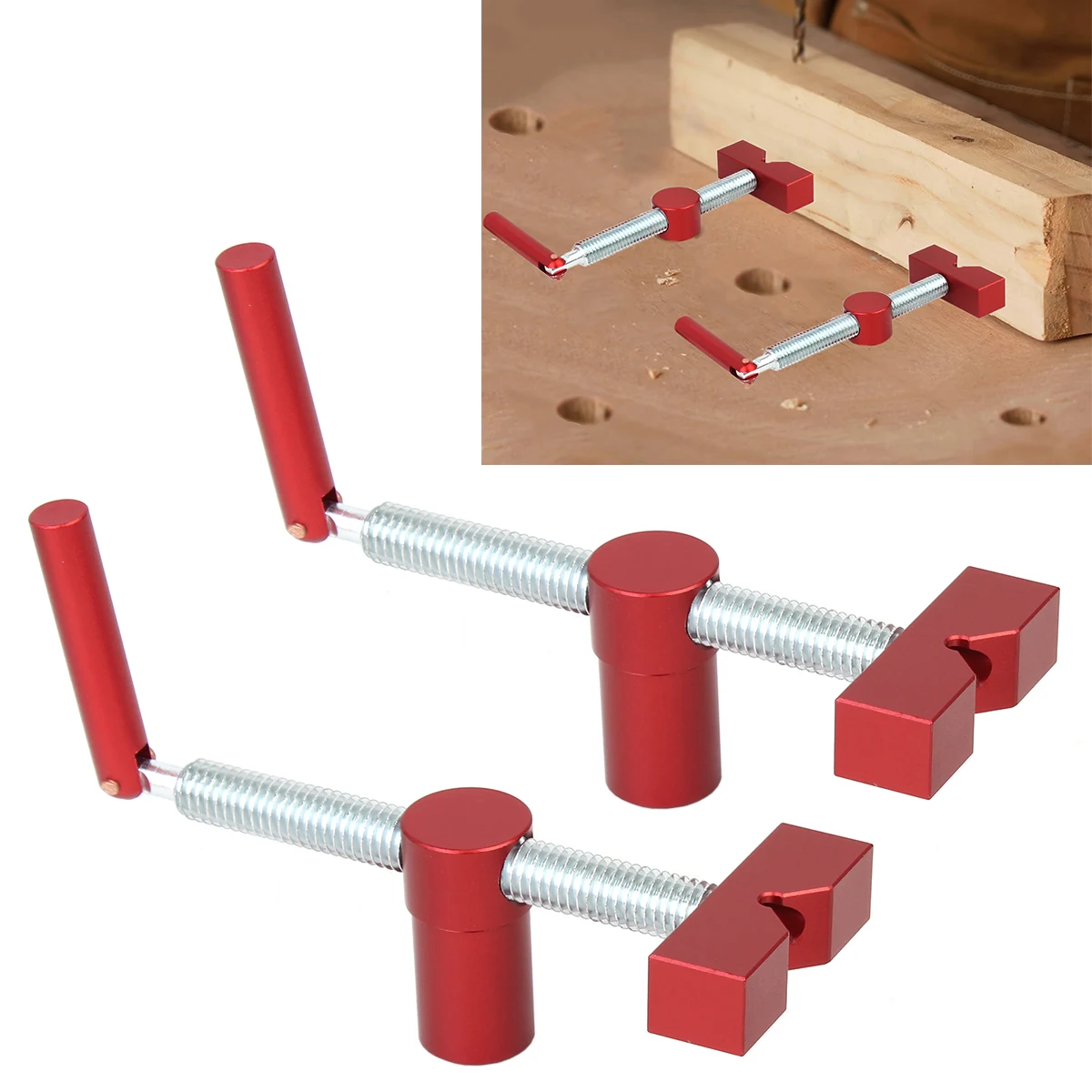 Holzbank, Bremseinsätze für Hunde, Werkbank, schnelle feste Clip-Klemme, Aluminium-Befestigungsschraubstock für 20-mm-Desktop-Loch-Schreinerwerkzeuge