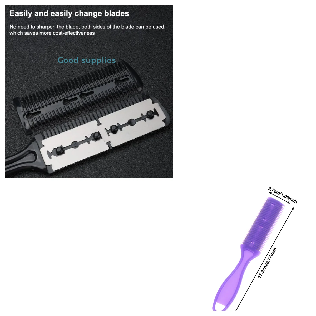 5Pcs Haar Schneiden Kamm Haar Pinsel Mit Rasierklingen Haar Trimmer Schneiden Ausdünnung Werkzeug Barber Werkzeug Friseur Salon Barber kamm Image