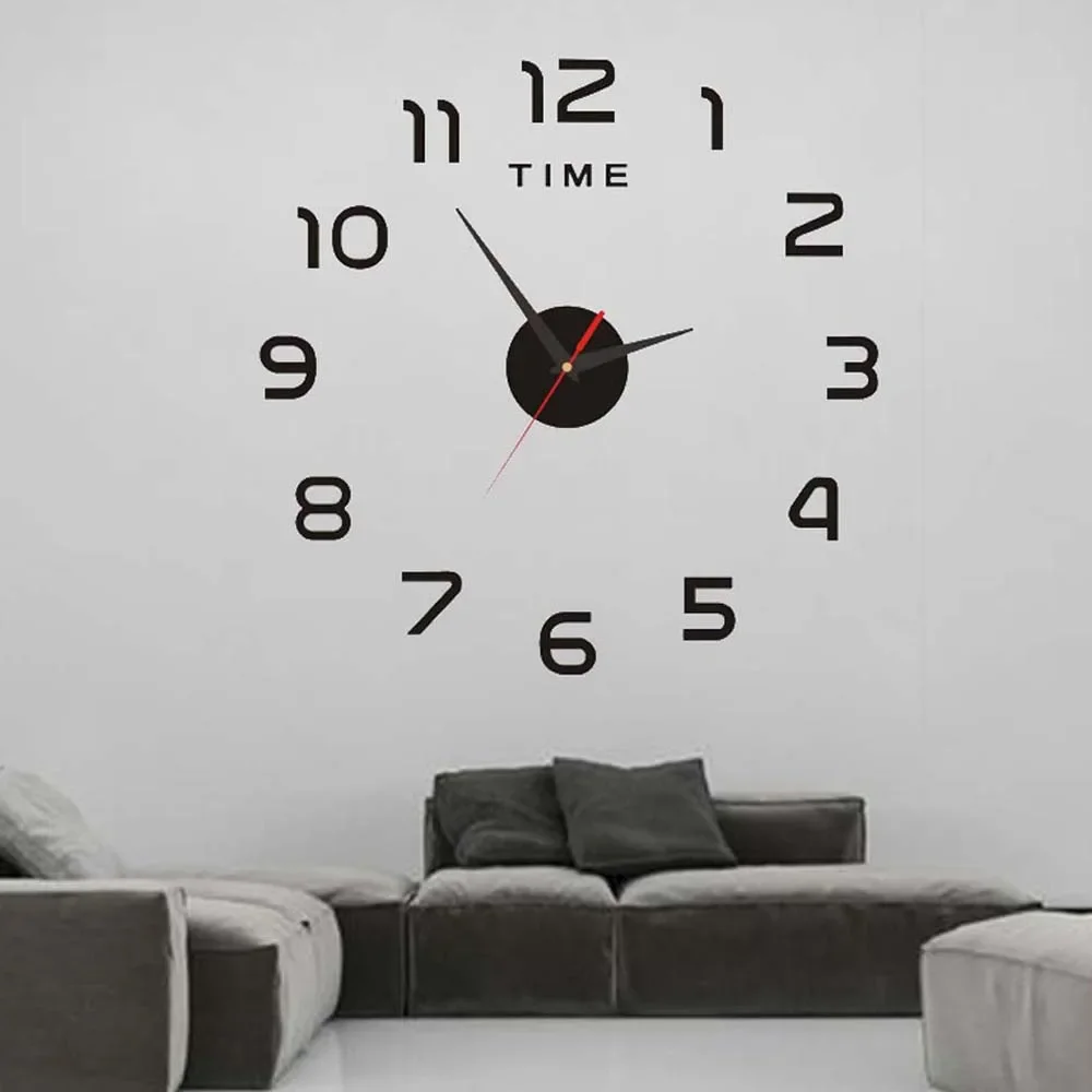 Stille Uhr Digitale Uhr DIY Stereoskopische Wanduhr Wohnzimmer Schlafzimmer Wanduhr Hause Dekorationen Wand Aufkleber Uhr Spiegel