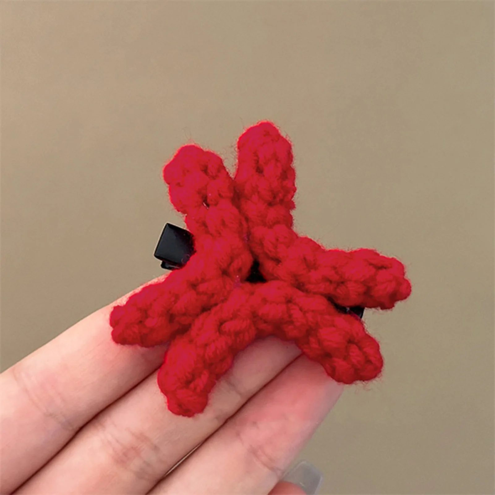 Angry Shape Comics seitliche Haarspangen, gestrickte Entenschnabel-Clip, handgefertigt, niedlich und lustig, Kopfbedeckung für Damen und Herren, modischer Haarschmuck Image