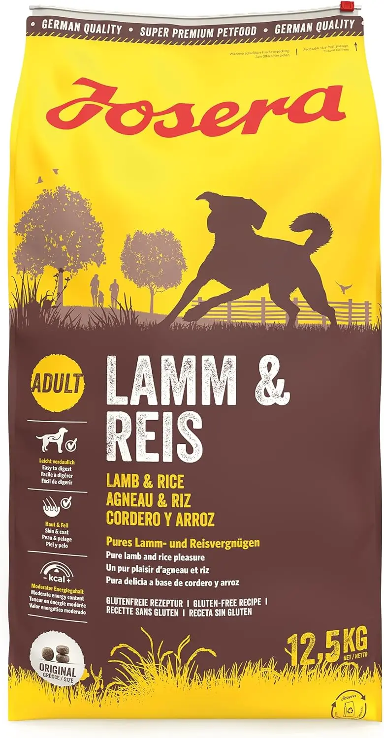 JOSERA Lamm & Reis (1 x 12,5 kg) | Erwachsener | Premium-Trockenfutter für ausgewachsene Hunde | Reis & Lamm als einzige Tierärzte Image