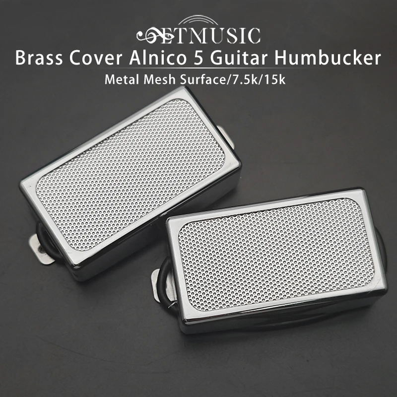 Neue Messingabdeckung Alnico 5 LP-Stil Gitarre Humbucker Metallgeflecht Oberflächen-Tonabnehmer 4-Spulenkabel 7,5 K/15 K Spulensplitting Alnico V Image