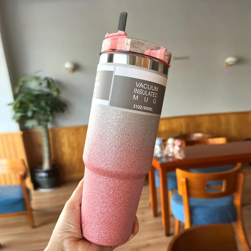 Bicchieri da 600/900 ml Bicchieri termici per acqua a doppia parete Boccette per tazze da caffè Thermos in acciaio inossidabile Bottiglia per tazza da 30 once 20 once