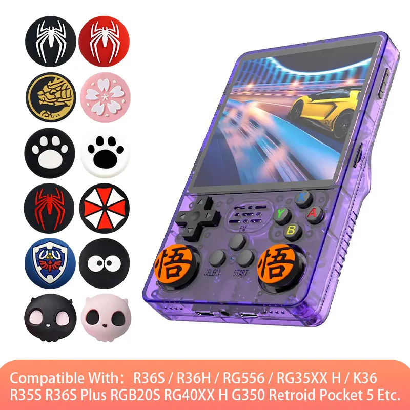 Spider Thumb-Stick-Griffkappe für R36S RG35XX H R36H Retroid Pocket 5, Retro-Spielkonsolen-Joystick-Abdeckung, Silikon-Schutzhülle Image