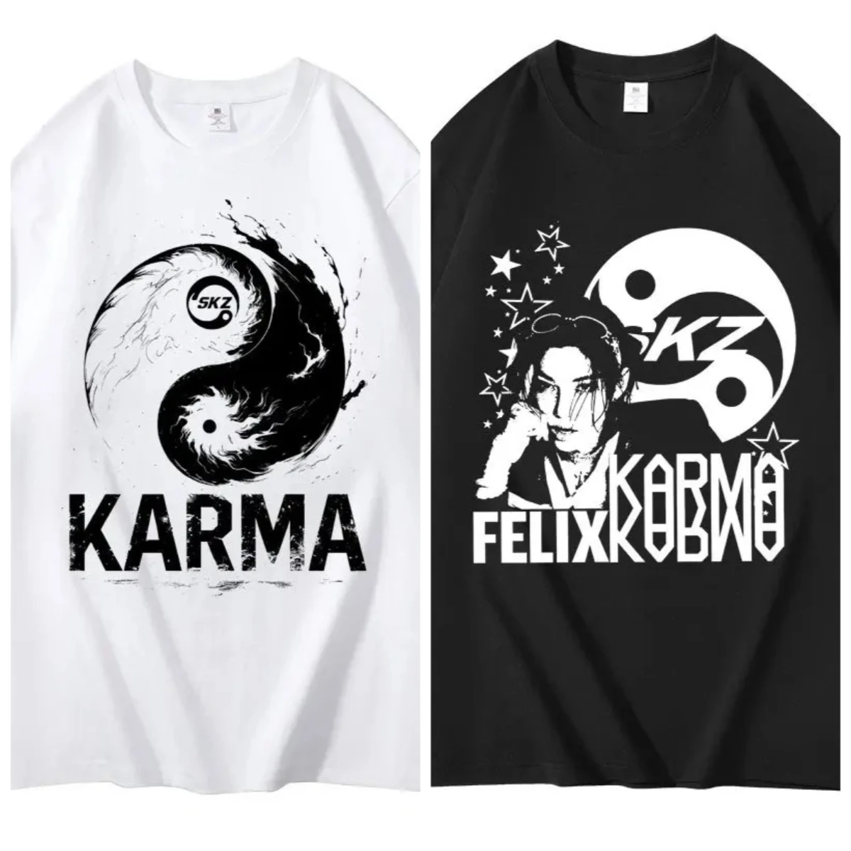 KPOP Casual Mode Kurzarm Hip Hop T-shirt CHANGBIN HYUNJIN FELIX Koreanische Mode Hip Hop T-shirt Straße Kleidung Harajuku