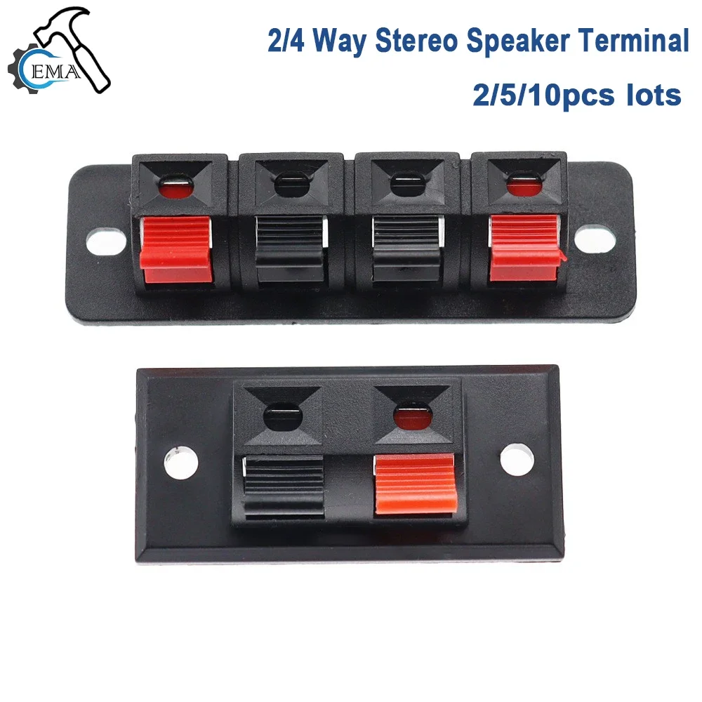 Frühling Lautsprecher Terminal Clip 2-Wege Lautsprecher Feder Verbindung Clip Verbindungs Klemme Jack Buchse Push Release Stecker Lautsprecher Begriff Image