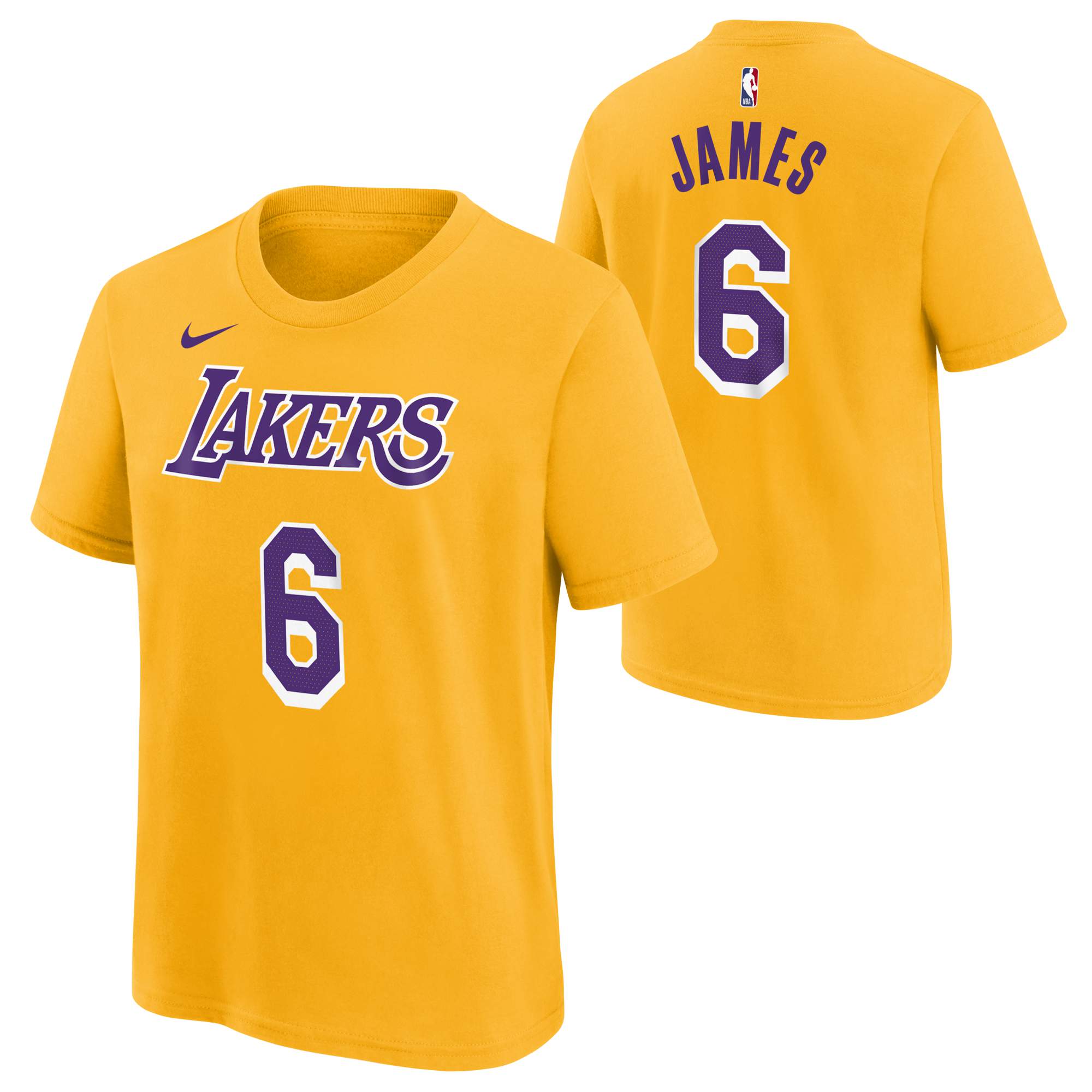 Los Angeles Lakers Nike Icon T-Shirt mit Namen und Nummer – LeBron James – Jugend Image