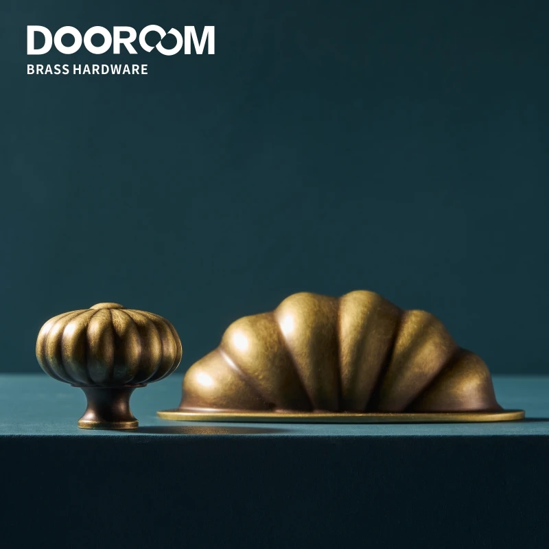 Dooroom Messing Möbel Griffe Moderne Kürbis Gelb Bronze Schrank Kommode Schrank Schrank Schuh Box Knöpfe Image