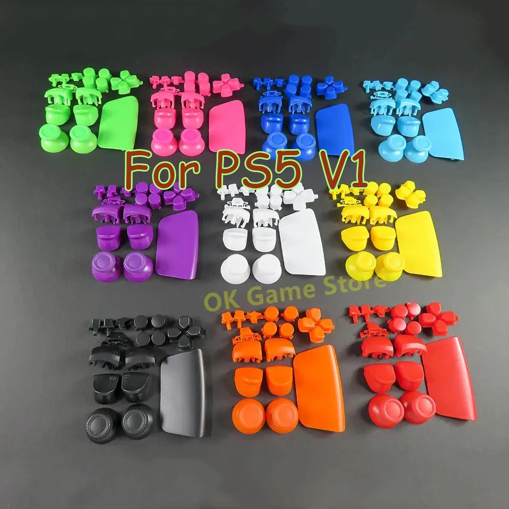 1set Full Button Sets For PlayStation 5 V1 D-pad R1 L1 R2 L2 Direction Key ABXY Buttons Joysticks Caps For PS5 V1 Controller
