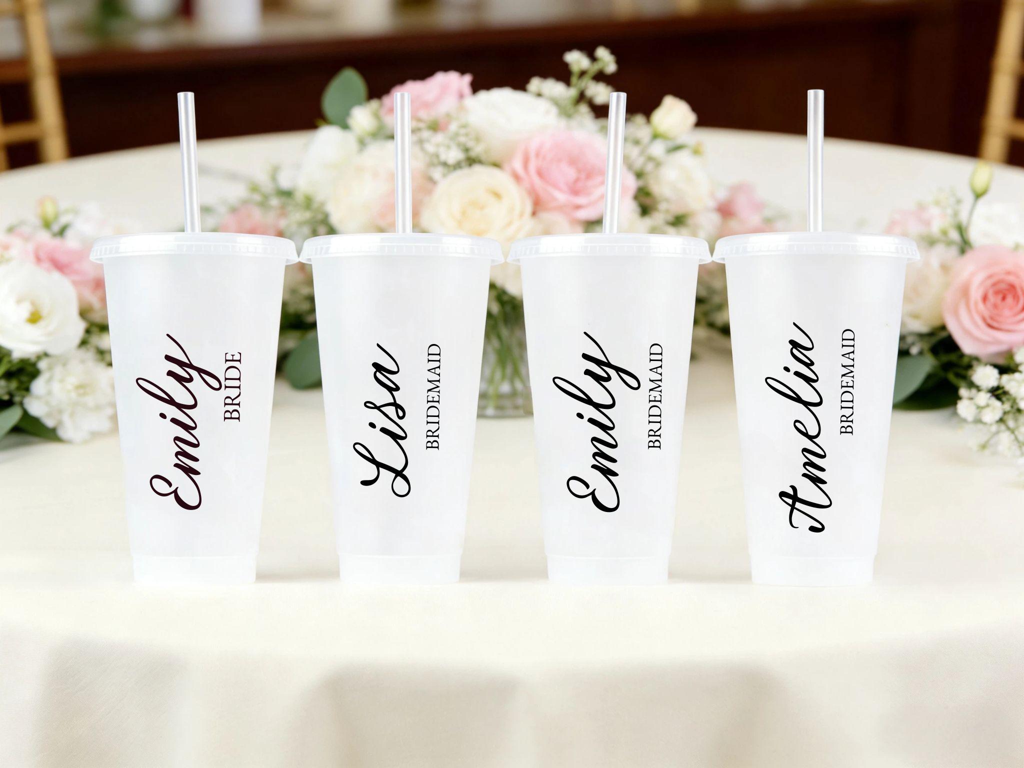 Bicchiere freddo personalizzato per addio al nubilato con cannuccia, bicchiere da 24 once con nome personalizzato, regalo per proposta di matrimonio p