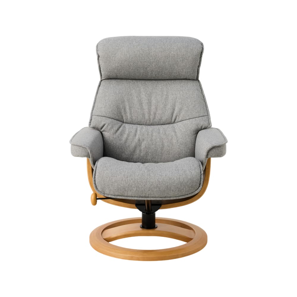 Fauteuil relax avec repose-pieds en tissu gris