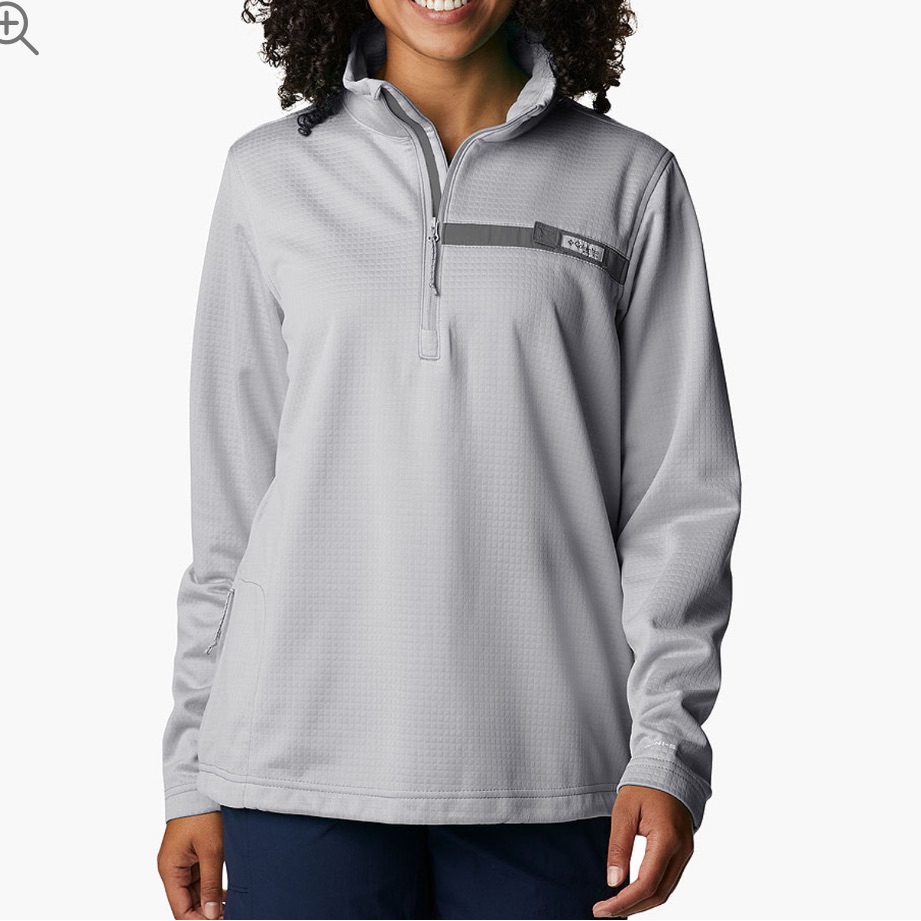 Columbia Tops | Columbia Golf Skiff Guide Fleece Pullover Large | Color: Black/Gray | Size: L