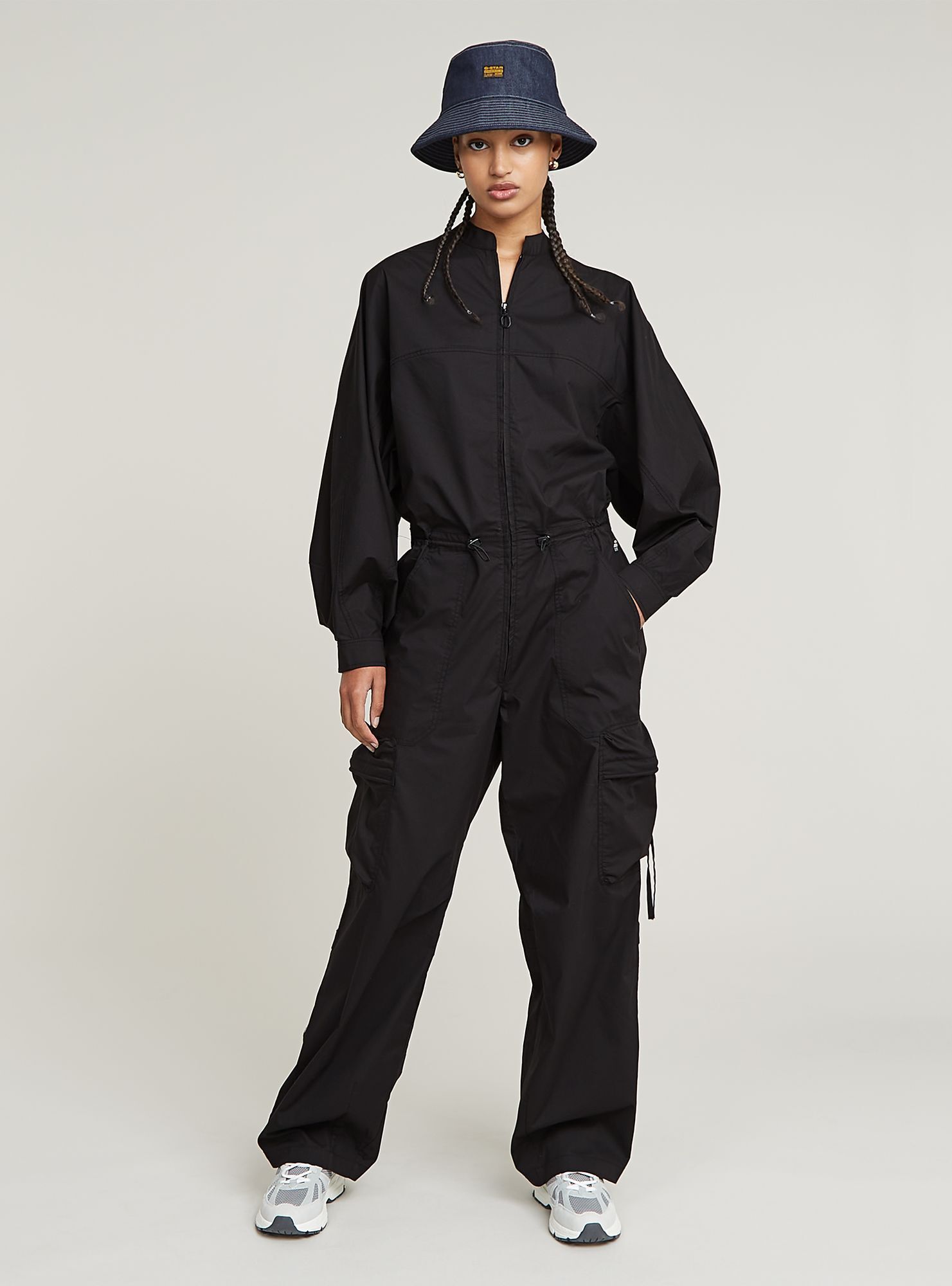 Jumpsuit G-STAR "Balloon Jumpsuit", Damen, Gr. M, Normalgrößen, dk schwarz, Obermaterial: 65% Baumwolle, 35% Polyester, Overalls Jumpsuit