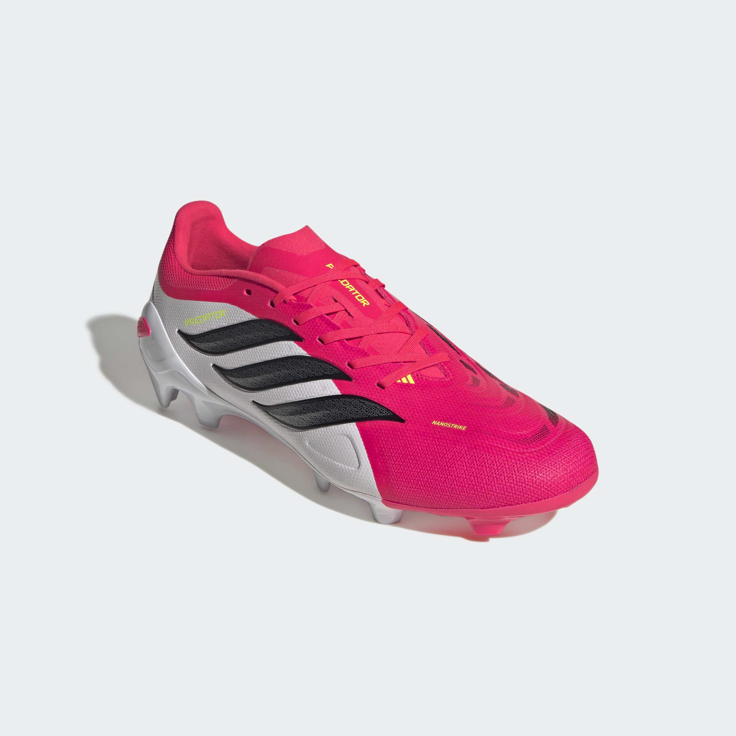 Fußballschuh ADIDAS PERFORMANCE "PREDATOR LEAGUE, FESTE BÖDEN", Gr. 43, lucid rot, core schwarz, ftwr weiß, Synthetik, Textil, Schuhe Fußballschuh, Außensohle für feste Böden
