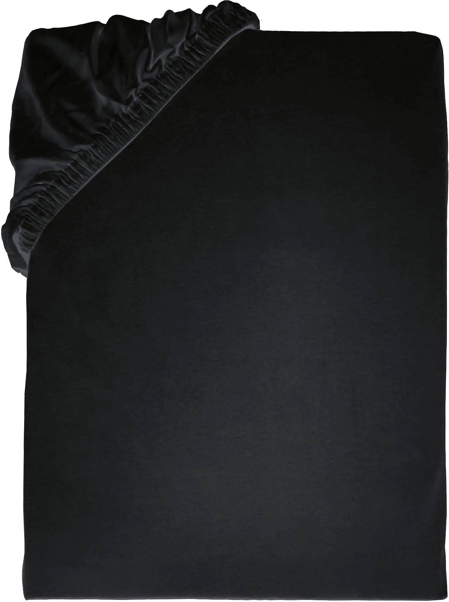 Spannbettlaken TOM TAILOR HOME "Tom Tailor Jersey", schwarz, B:180cm L:200cm, Jersey, Obermaterial: 100% Baumwolle, Bettlaken, Spannbettlaken, ab Größe 90x200 cm, Laken in hochwertiger Jersey Qualität