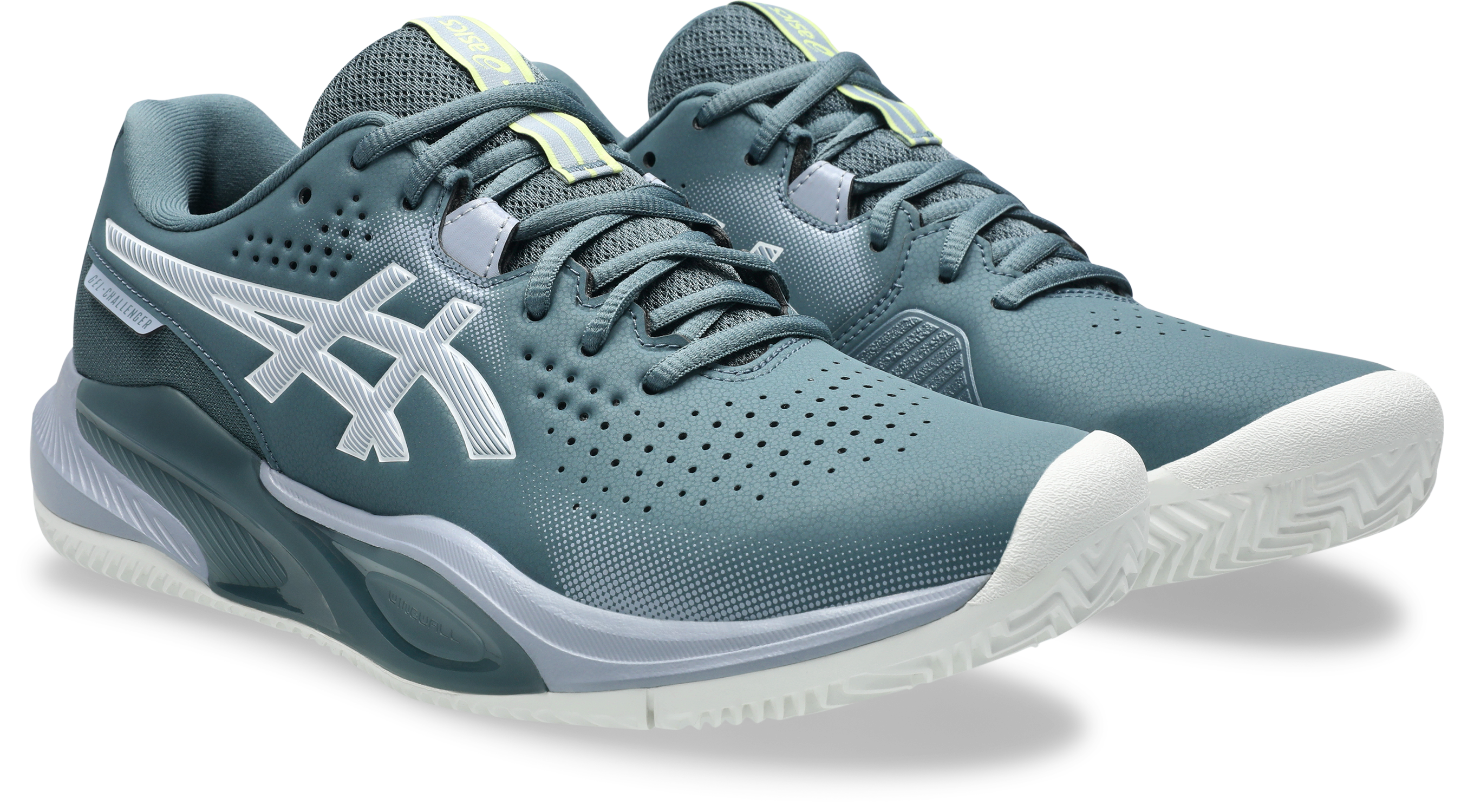 Tennisschuh ASICS "GEL-CHALLENGER 15 CLAY", Damen, Gr. 45, ironclad, grau blau, Textil, Schuhe, Sandplatzschuhe für Ascheplätze