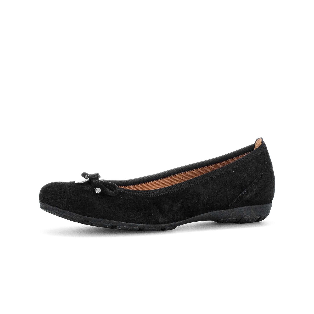 Ballerina GABOR "Sportliche Ballerina Rauleder", Damen, Gr. 41, schwarz, Schuhe Ballerina