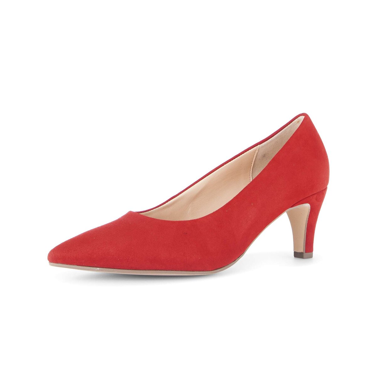 Pumps GABOR "Eleganter Pumps Rauleder", Damen, Gr. 38,5, rot, Schuhe Pumps