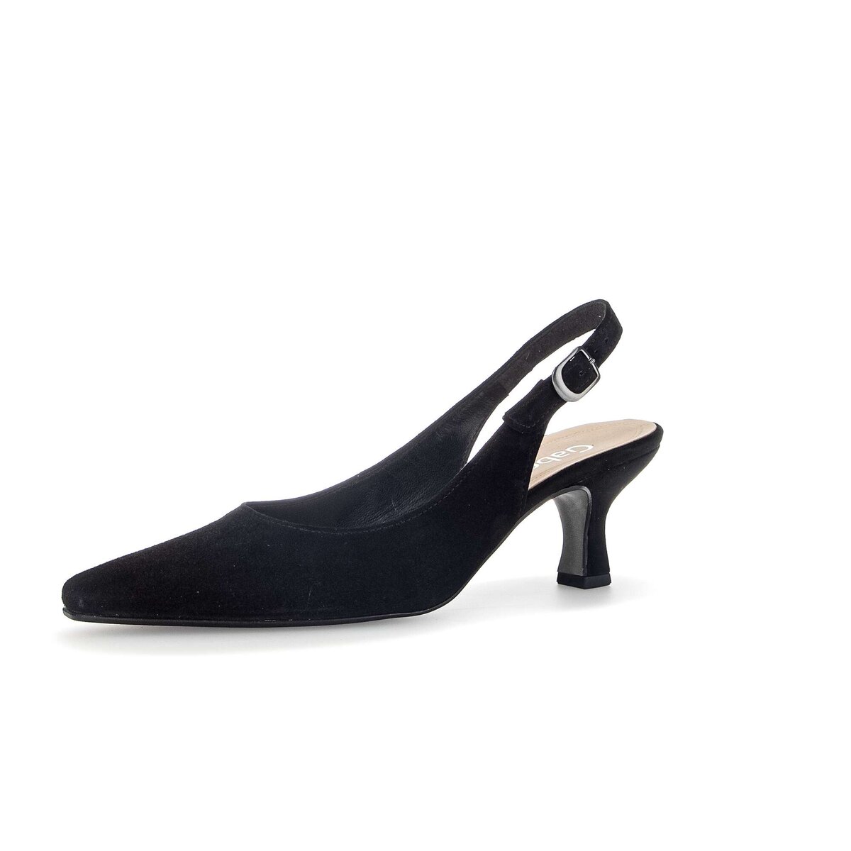 Slingpumps GABOR "Slingpumps Rauleder", Damen, Gr. 35, schwarz, Schuhe Slingpumps