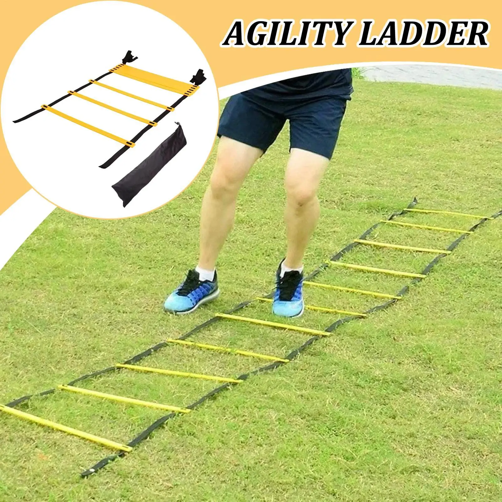 1 Satz abnehmbare Speed-Agility-Trainingsleiter für Fußball, tragbare Sportausrüstung mit verbesserter Mobilität und Koordination Image