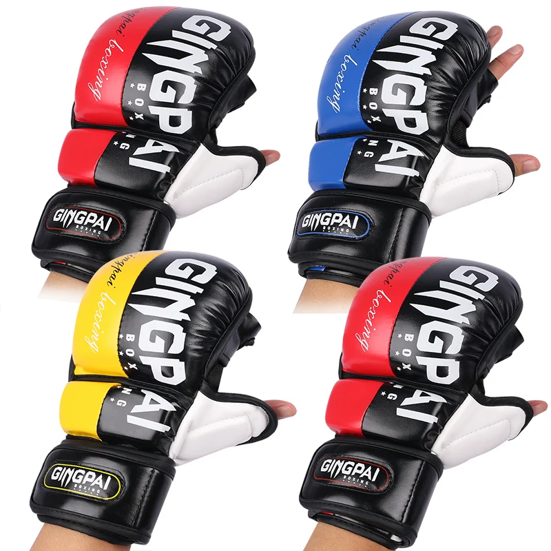 Professionelle MMA Halbfinger-Kampfboxhandschuhe, verdickte Sanda Free Fighting Mixed Martial Arts Trainingshandschuhe Image