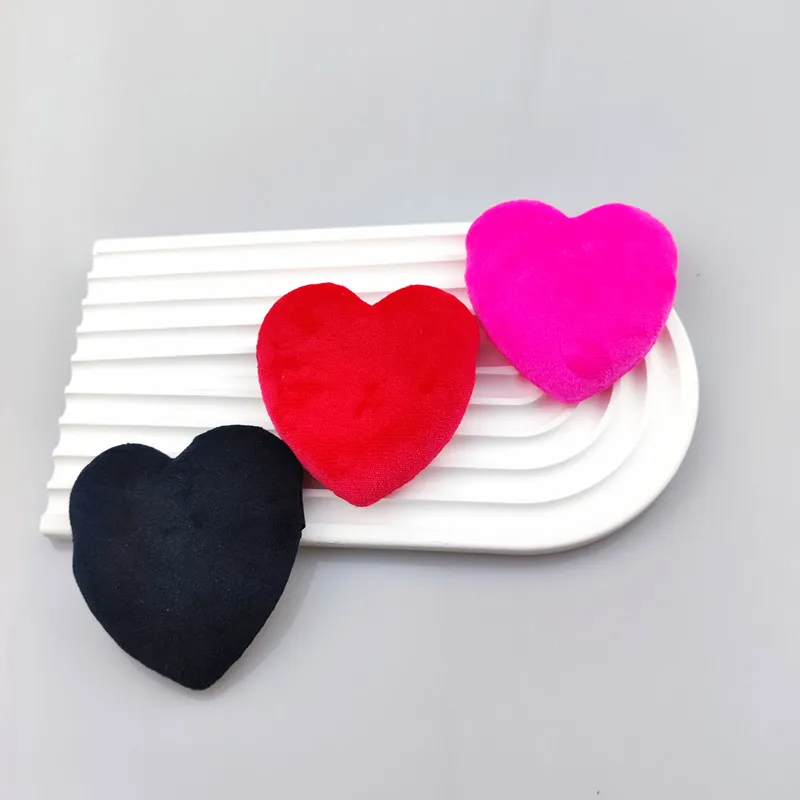 6 stücke Wiederverwendbare Liebe Herz Form Samt Puderquaste Gesicht Make-Up Schwamm Kosmetik Weiche Baumwolle Gesicht Waschbar Schwamm Puff Image