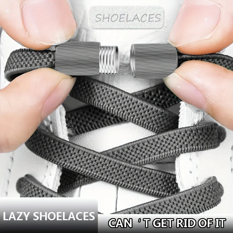 Elastische Schnürsenkel ohne Schnürung: Sicheres Verriegelungssystem für einfaches Ein-/Ausschalten. Keine Auswirkungen mehr! Strapazierfähige Schnürsenkel für Sneakers, Stiefel und Freizeit. Image