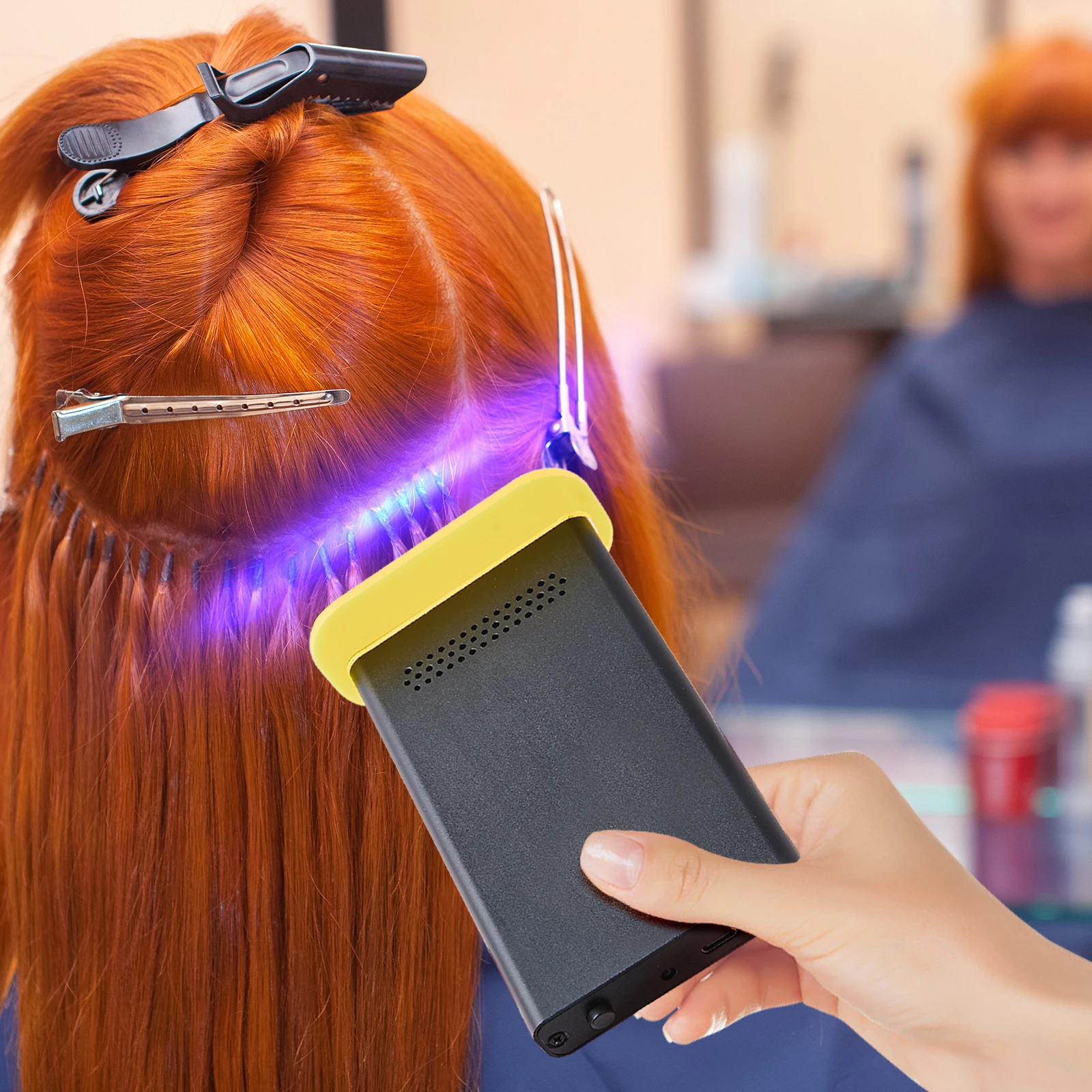 15 W verbesserte V-Licht-Haarverlängerungsmaschine, V-Licht-Set, UV-Lampe für Haarverlängerungen, wiederaufladbare tragbare Haarverlängerungslampe Image