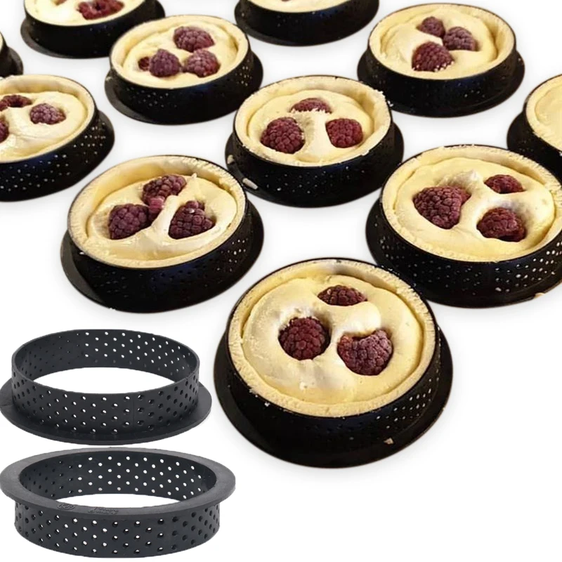 Kunststoff Torten Ring Puffs Kuchen Ring Perforierte Törtchen Form Hitzebeständige Mousse Ring Torte DIY Kuchen Backform Image