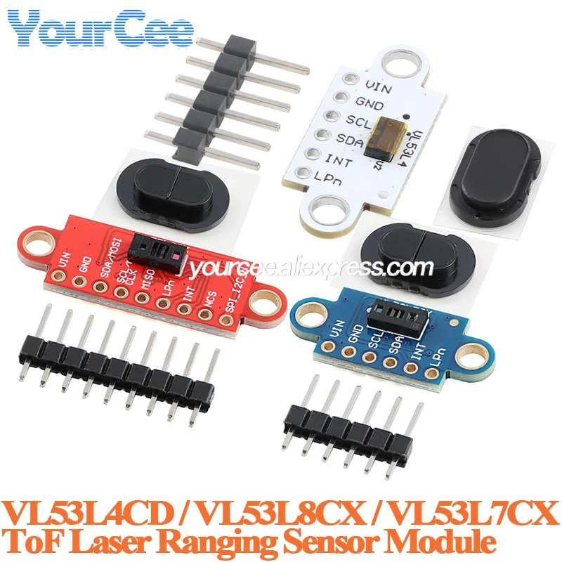 5 Stück/1 Stück VL53L8CX VL53L7CX 8x8 VL53L4CD hochpräzises Time-of-Flight-ToF-Näherungssensor-Laser-Entfernungsmessmodul mit Abdeckung Image