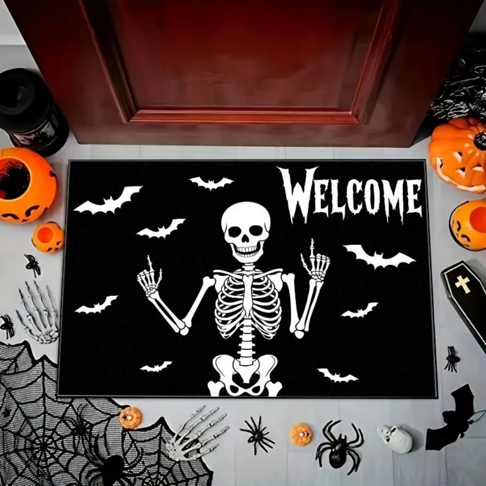 VIKAMA Clown Halloween-Deko-Teppich für Eingangsbereich, Flur, Zimmertür, rutschfeste und wasserdichte Heimdekoration Image
