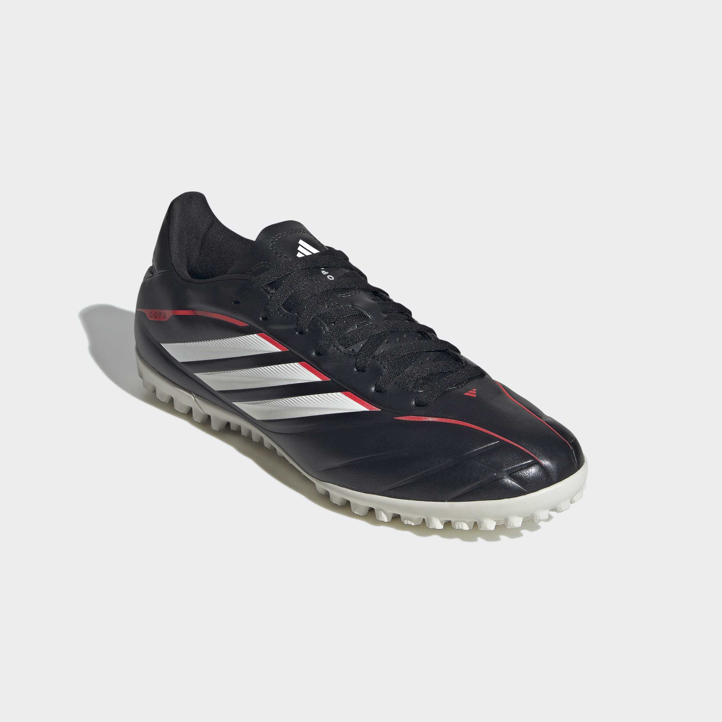 Fußballschuh ADIDAS PERFORMANCE "COPA PURE IV CLUB TURF", Gr. 48, core schwarz, ftwr weiß, lucid rot, Synthetik, Schuhe Fußballschuh, für kurzen Kunstrasen, Hart- und Aschenplätze