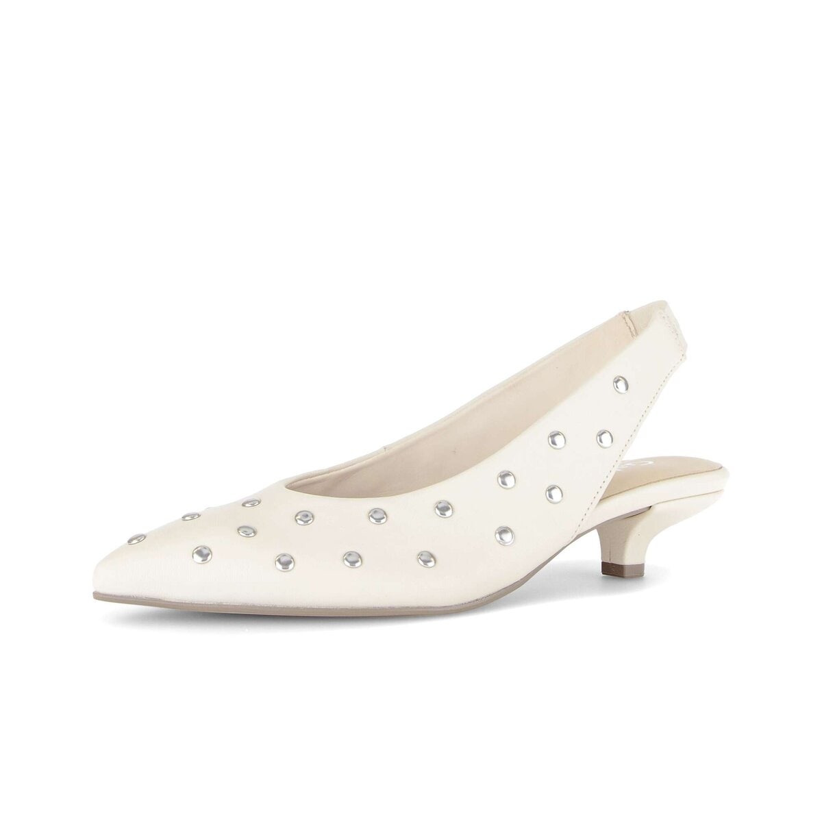 Slingpumps GABOR "Slingpumps Glattleder", Damen, Gr. 39, beige, Schuhe Slingpumps