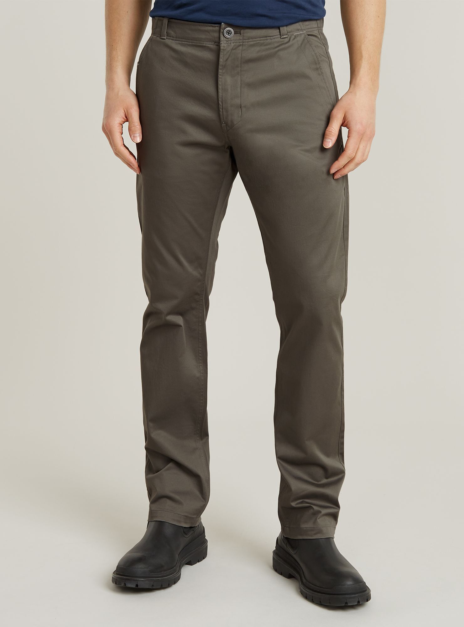 Chinohose G-STAR "Mosa Straight Chino", Herren, Gr. 32, Länge 32, gs grau, Obermaterial: 97% Baumwolle, 3% Elasthan, Hosen Chinohose
