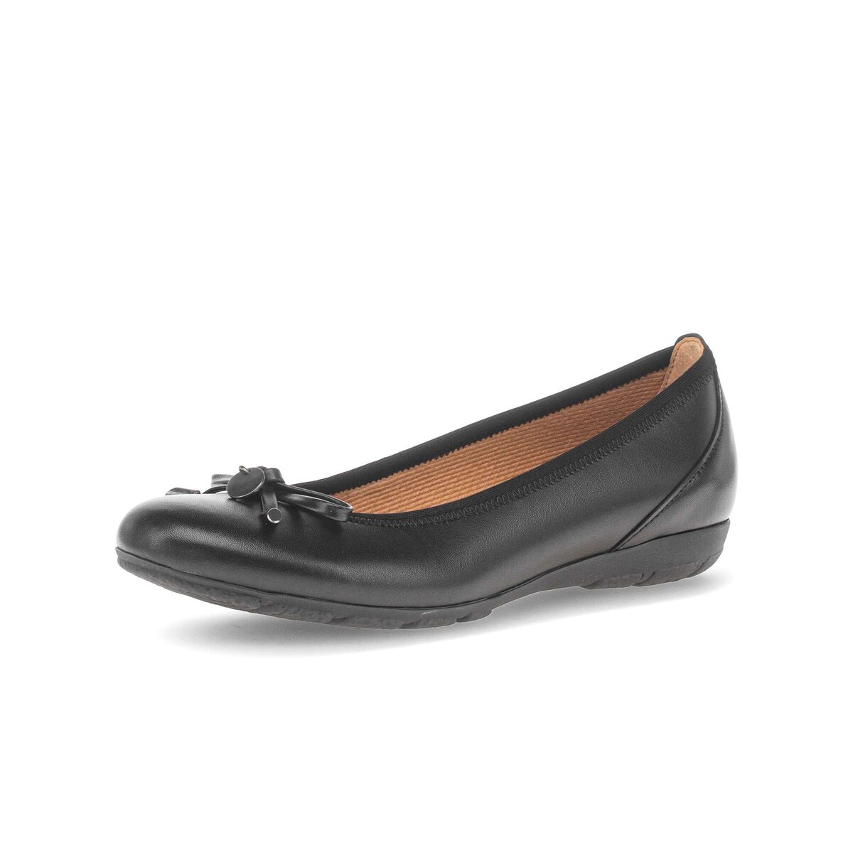 Ballerina GABOR "Sportliche Ballerina Glattleder", Damen, Gr. 42, schwarz, Schuhe Ballerina